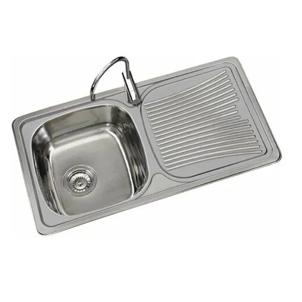 EVIER INOX SIMPLE BAC AVEC EGOUTTOIR REF E42080